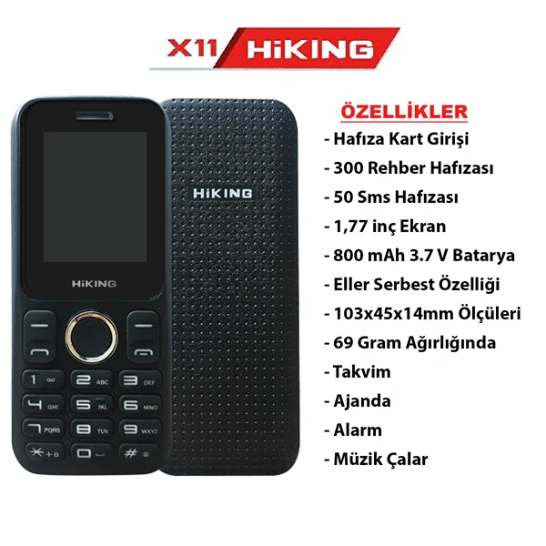 Hiking X11 Tuşlu Cep Telefonu   Mavi (1)