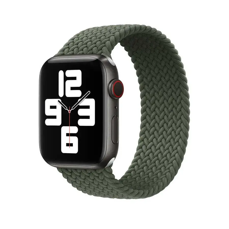 Apple Watch Uyumlu Örgü Solo Loop Kordon Yeşil 2024