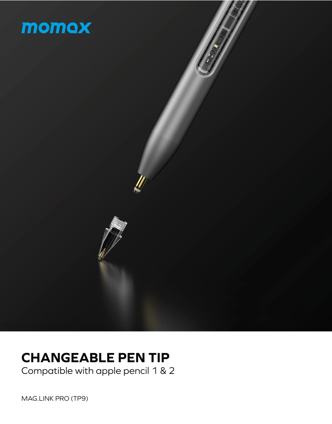 Momax Mag.Link PRO Manyetik Şarjlı Aktif Stylus Kalem pen apple 2024 (8)