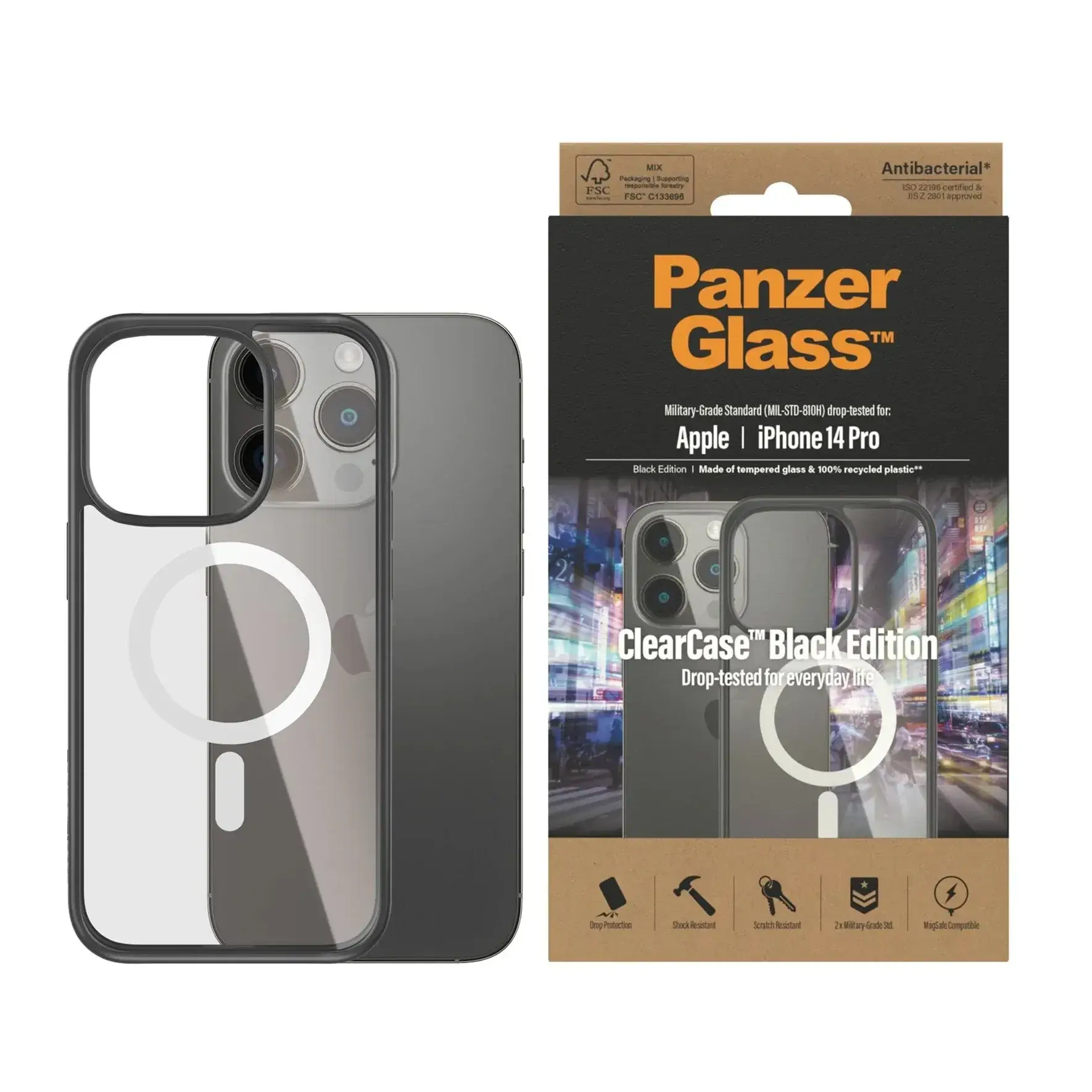 Panzerglass Clearcase Magsafe Uyumlu Kılıf iPhone 14 Pro Si̇yah 2024