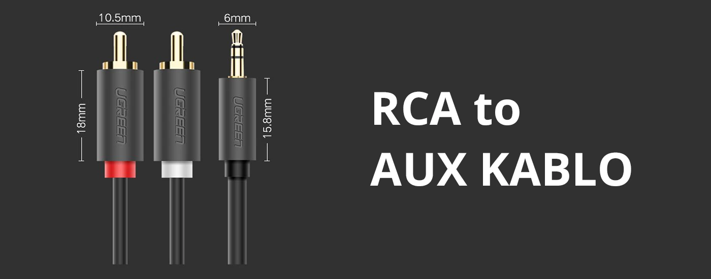 Ugreen 3.5mm AUX RCA Ses Kablosu 2m 2024 (5)